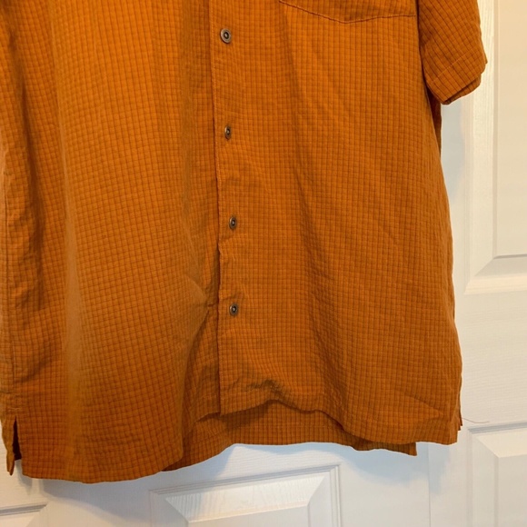 Columbia Men's Short Sleeved Plaid Button Down Shirt Orange Size L - Picture 4 of 10